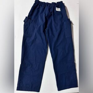Unisex Vtg Aviator Brand Nursing Paramedic ER Medical Blue Scrub Cargo Pants LRG